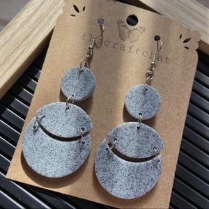 Gravel gray polymer clay earrings